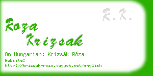 roza krizsak business card