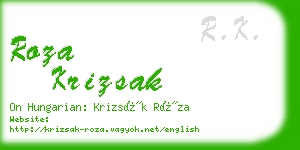 roza krizsak business card